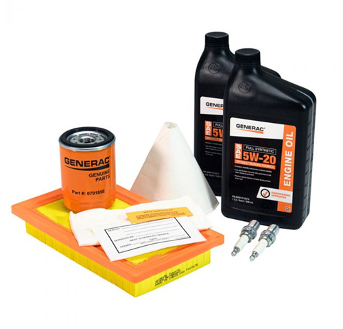 Generac A0002074712 Maintenance Kit with Proprietary 5W-20 Synthetic Oil for Air-Cooled Generators
