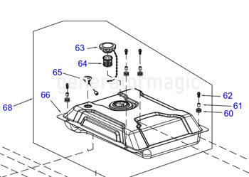 Diagram of complete fuel tank assembly from Generator Magic
